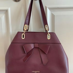 KARL LAGERFELD DEEP PLUM WITH BOW PURSE